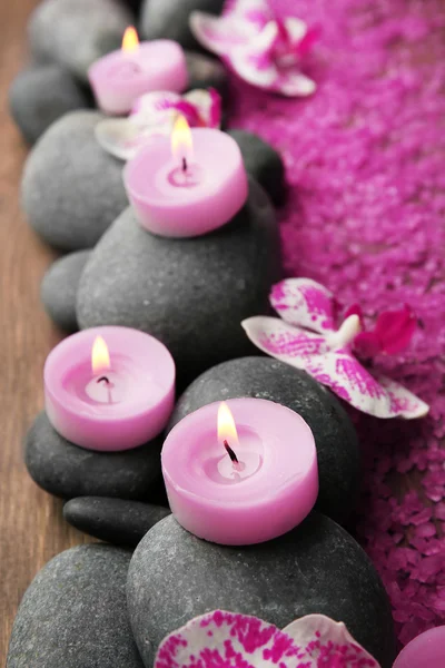 Spa stones and orchids — Stock Photo, Image