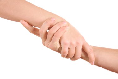 Karşılıklı dostluk üzerine beyaz izole