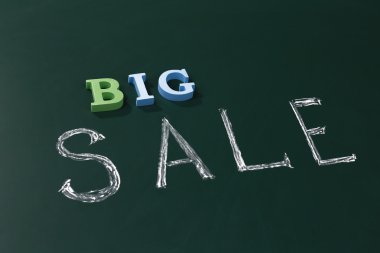 Büyük satış konsepti üzerine bir yazı tahtası arka plan