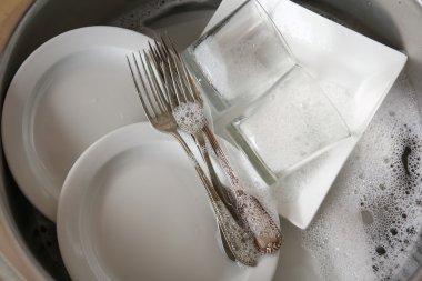 Mutfak lavabo closeup yemekleri