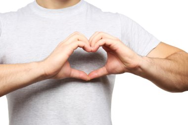 Adam elleriyle kalp yapma