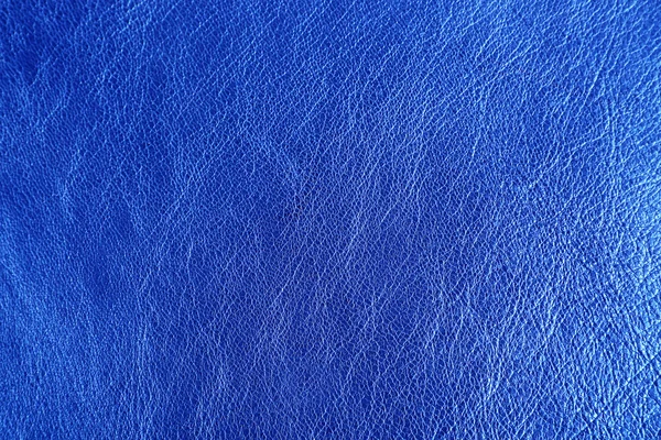 ブルーの革の質感をクローズ アップ — ストック写真
