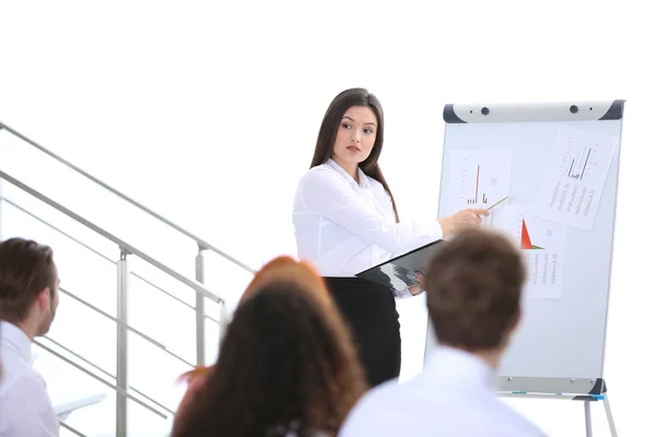 Making presentation on board in office — Stock Photo, Image