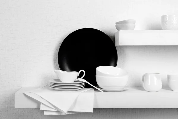 Set of tableware with napkin — Stock Photo, Image