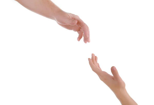 Segítő kéz elszigetelt fehér — Stock Fotó