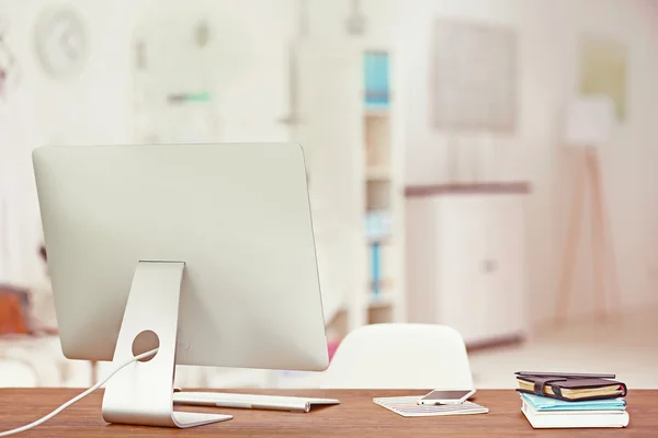 Modern workplace with computer — Stock Photo, Image
