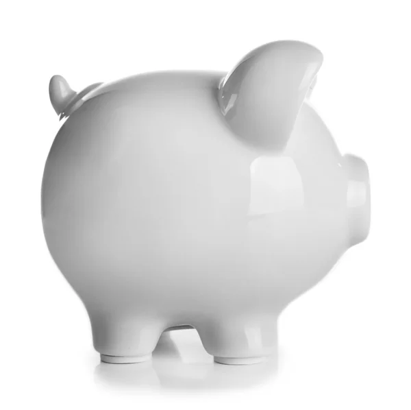 Banco piggy branco — Fotografia de Stock