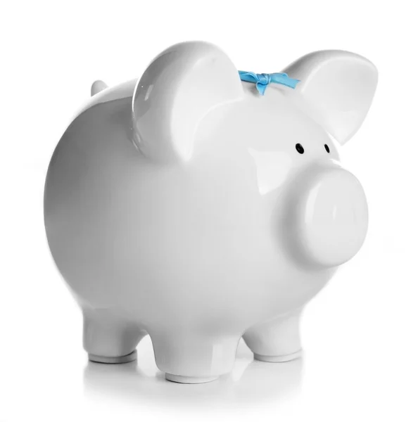 Witte piggy bank — Stockfoto