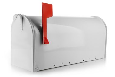 Metal mailbox isolated on white clipart