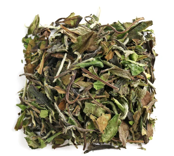 Pile of dry white tea, isolated on white — Stock Photo, Image