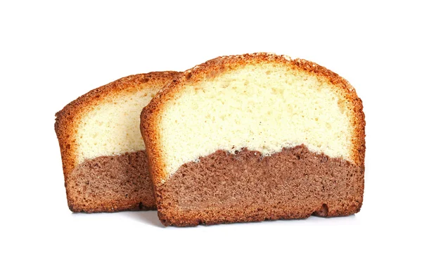 Köstliche süße Kuchen Brot isoliert auf weiß — Stockfoto