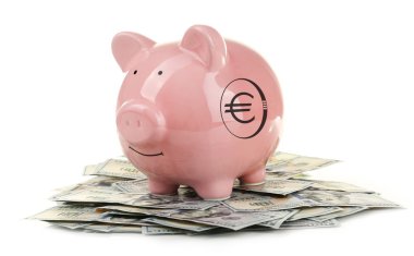 İzole dolar ile Piggy banka