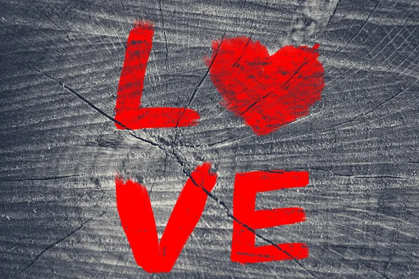 Palavra "Amor" pintado na parede — Fotografia de Stock