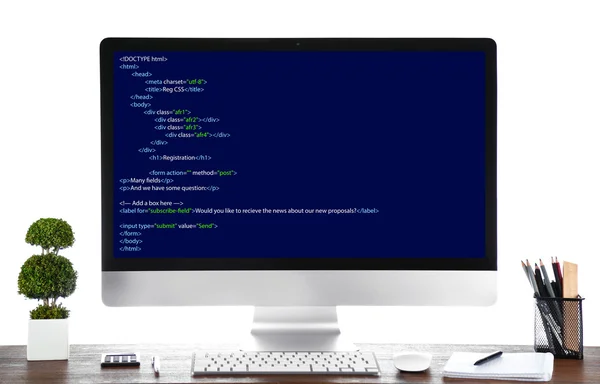 Programming Code Computer Monitor — Stock Photo, Image
