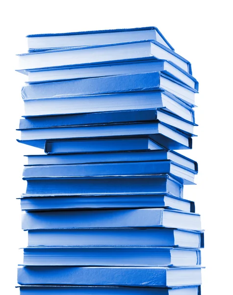 Stapel boeken van de blauwe geïsoleerd — Stockfoto