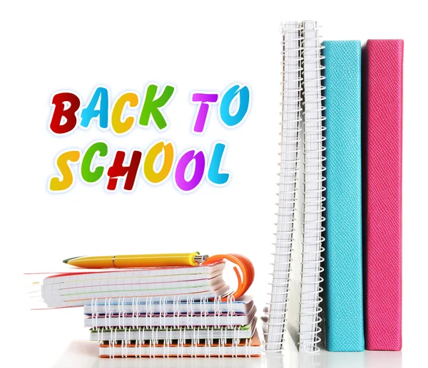Renkli notebook ve izole kalem — Stok fotoğraf