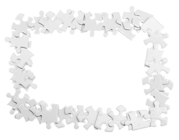 Puzzles frame, isolated — Stock Photo, Image