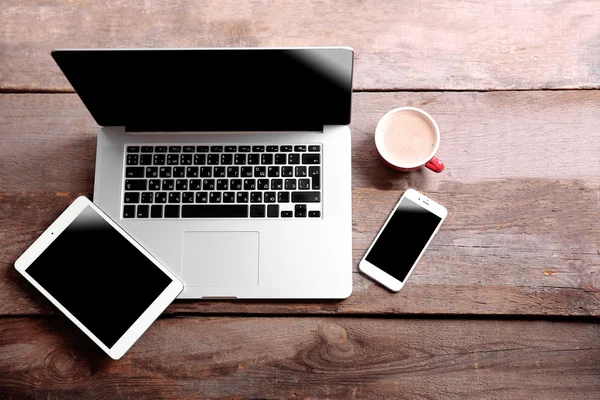 Modern laptopon on table — Stock Photo, Image