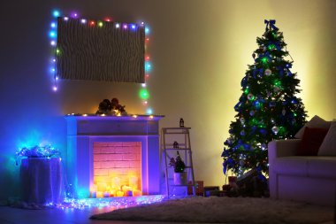 Süslü Noel odası