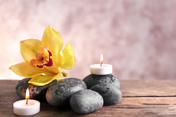 Spa still life with stones, flower — Stock Photo, Image