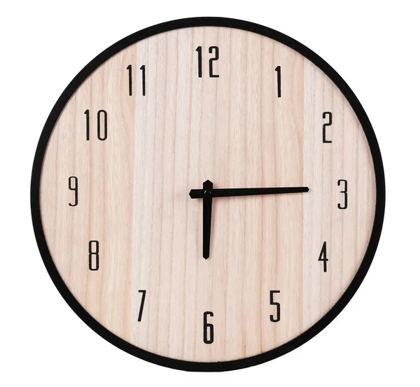 둥근 나무 벽 시계 — 스톡 사진