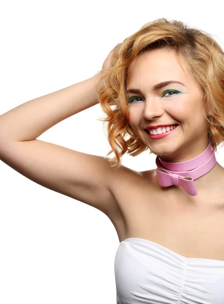 Bella ragazza con trucco colorato — Foto Stock