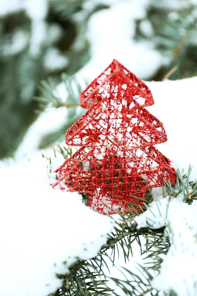 赤いクリスマスの装飾 — ストック写真