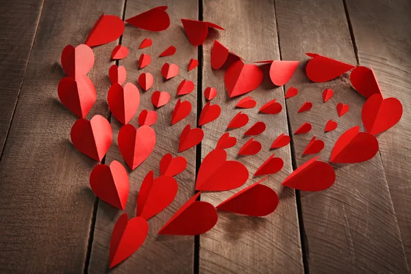 Corazones de papel rojo — Foto de Stock