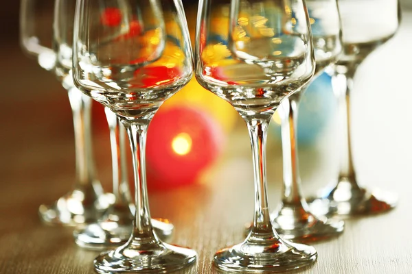 Empty wineglasses on a table — Stock Photo, Image