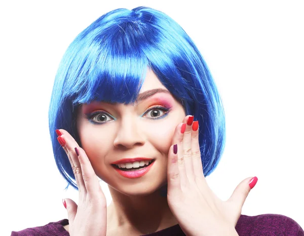 Mooi meisje met kleurrijke make-up — Stockfoto
