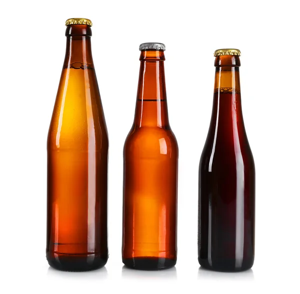 Glass bottles of different beer — Stock Photo, Image