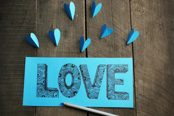 愛を描く青いギフト カード — ストック写真