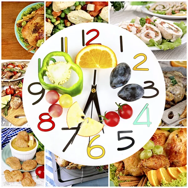 Food clock concept — Stock Photo, Image