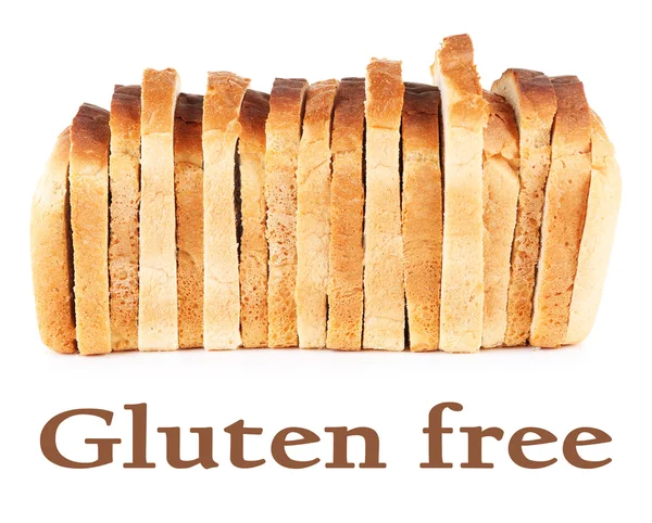 Sliced bread and text Gluten free — Stock Photo, Image
