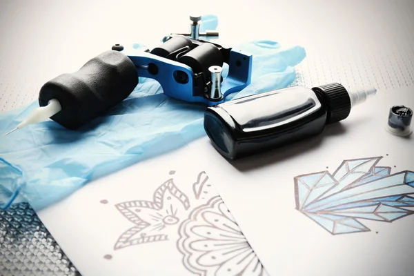 Sketch and tattoo supplies — Stock Photo, Image