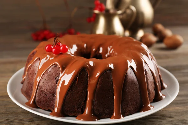 Bolo de chocolate saboroso — Fotografia de Stock