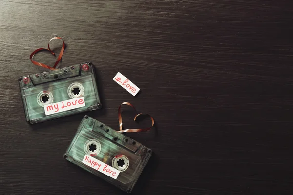 Cassette audio retrò con nastri — Foto Stock