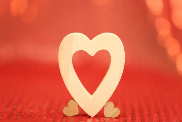 Valentines Heart on red fabric — Stock Photo, Image