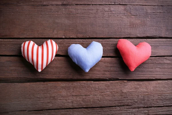 Pequeños corazones textiles — Foto de Stock