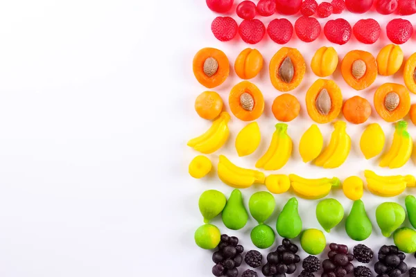 Fruit candies on white — Stock Photo, Image