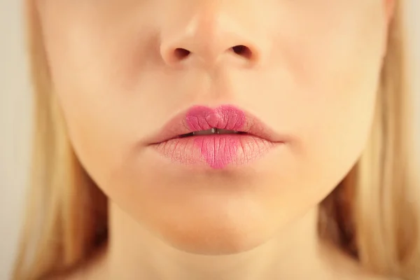 Sexy Lippen mit Herzform Farbe — Stockfoto