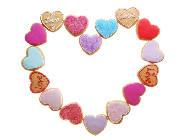 Heart made of cookies — Stock Photo, Image