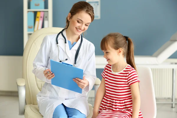 Dokter Klein Meisje Het Kantoor — Stockfoto