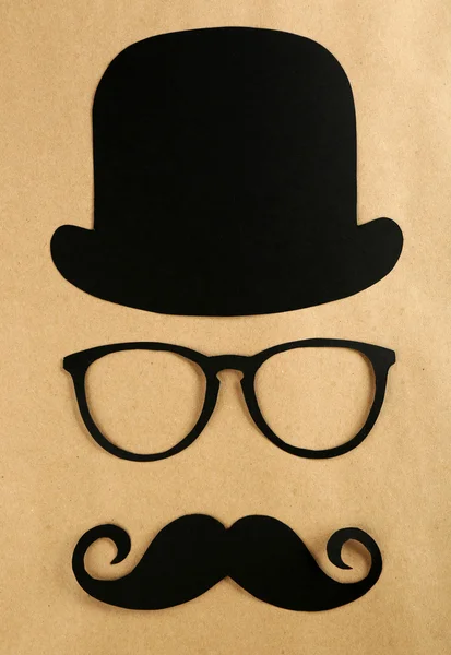 Glasses, mustache and bowler — Stock Photo, Image