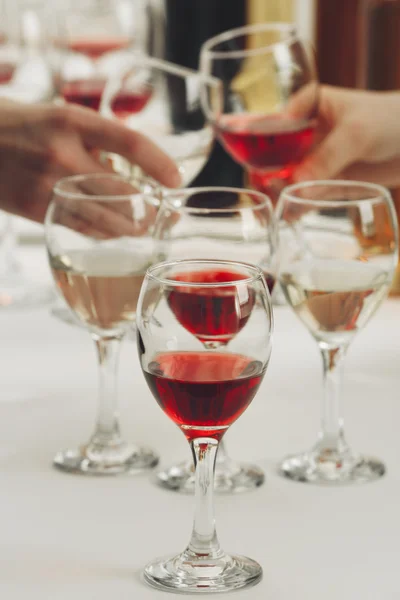 Glasses with different  wine — Stock Photo, Image