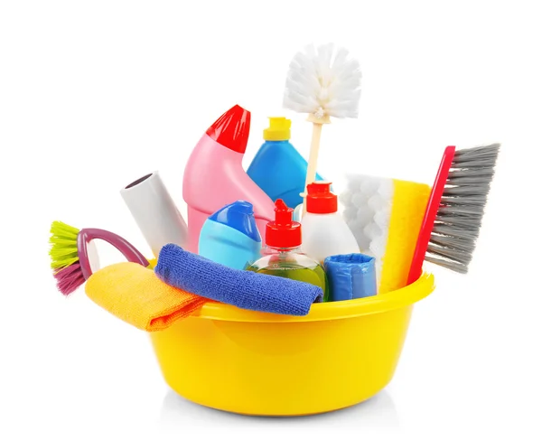 Cleaning set with tools and products — Stock Photo, Image