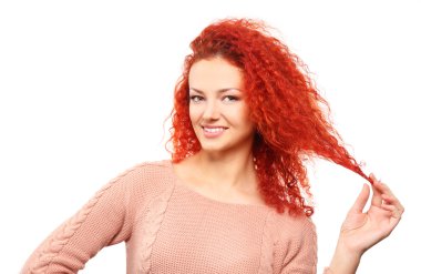 mutlu Kızıl saçlı genç kadın