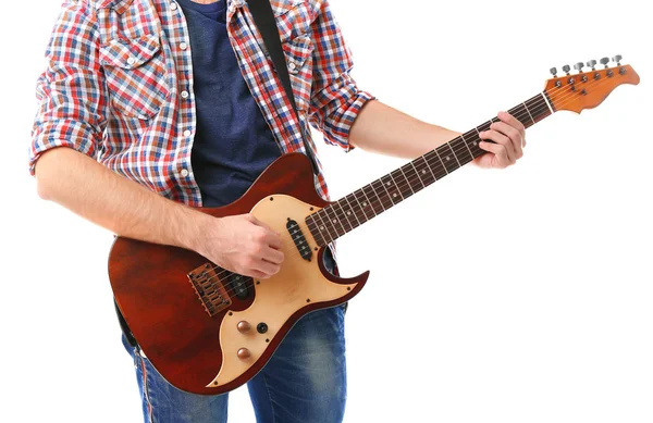 Jeune musicien avec guitare — Photo