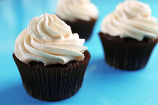 Belos cupcakes de chocolate — Fotografia de Stock