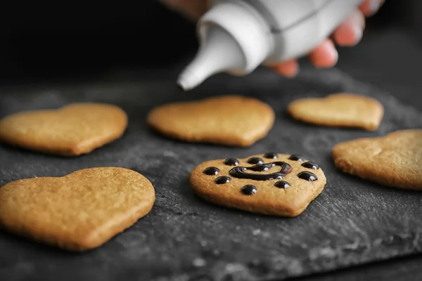 Cookie processo di decorazione — Foto Stock
